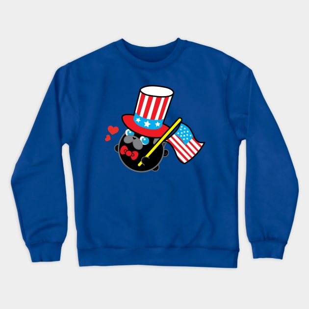 Poopy the Pug Puppy - Independence Day Crewneck Sweatshirt by Poopy_And_Doopy